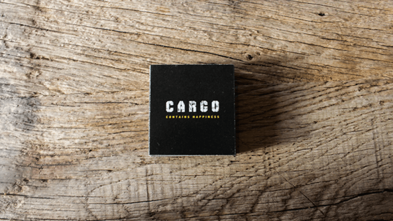 Cargo popup restaurant logo on wood background.