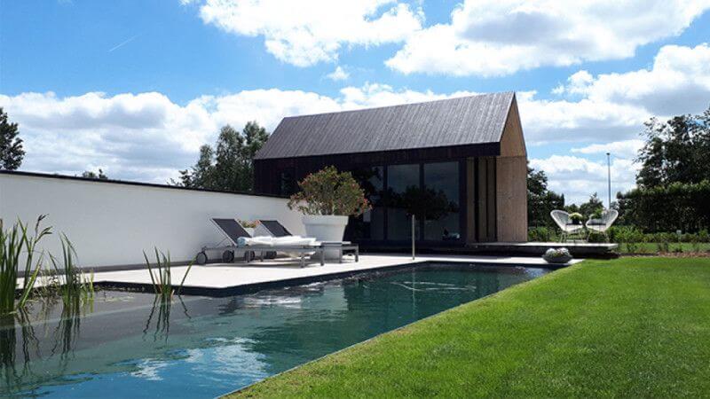 Pool house in Belgium finished with Rubio Monocoat products.