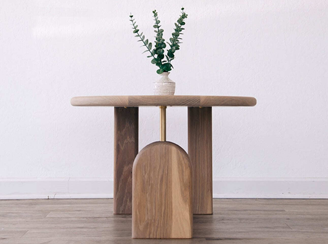 A great view of the positive and negative space in the white oak coffee table finished with Rubio Monocoat Oil Plus 2C.