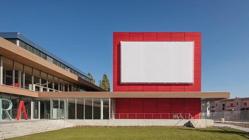 Wooden exterior of French library finished with Rubio Monocoat.