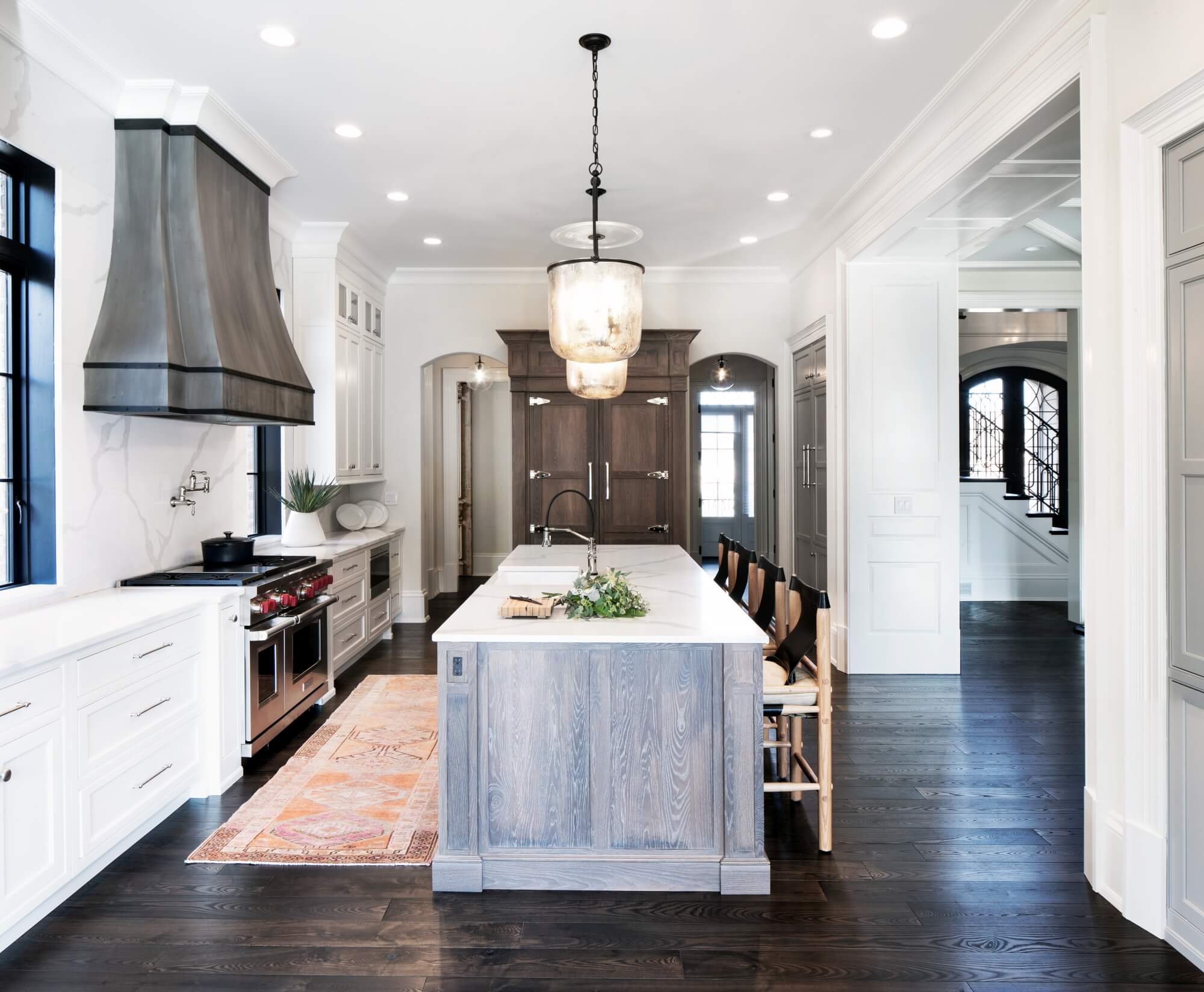 NWFA Wood Floor of the Year winning floor in a light kitchen.