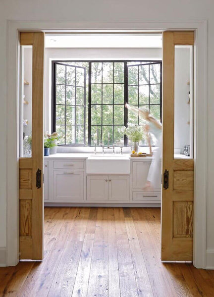 Reclaimed white oak floors finished with hardwax oil finish.