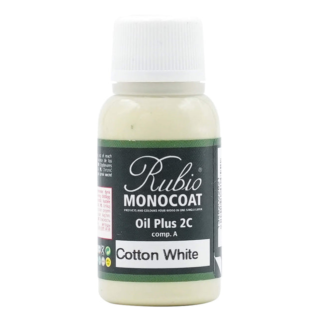 Rubio Monocoat Oil Plus 2C 20 Milliliter Cotton White