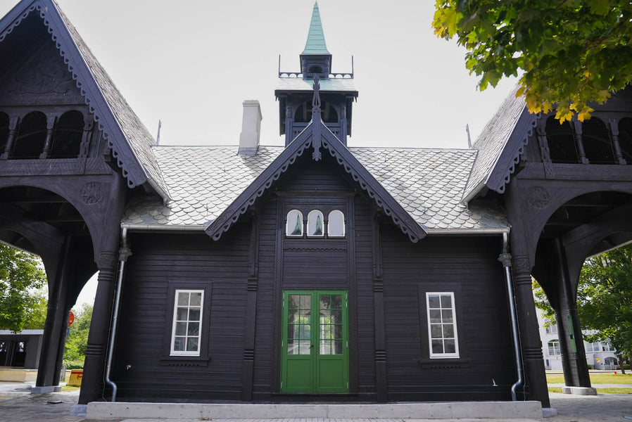 Detail on the Royal Horse Stables in Belgium restored with DuroGrit exterior wood finish.