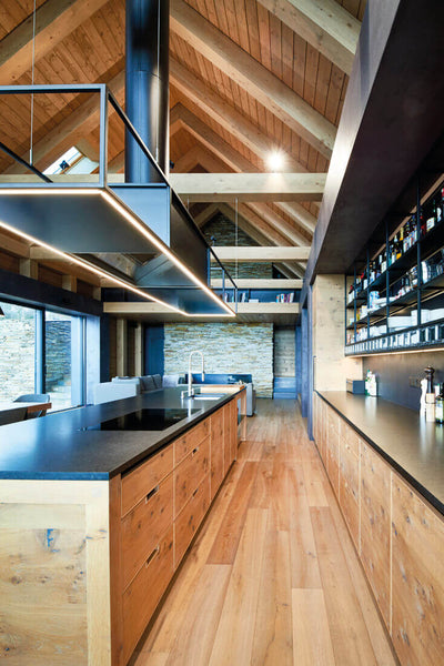 Warm and modern wood kitchen.